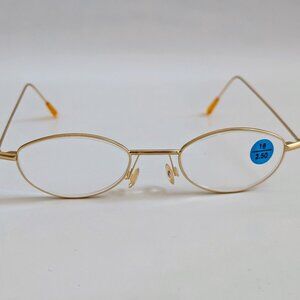 (NWT) Vintage 90's Mini Oval Metal Reading Glass (M. Gold)